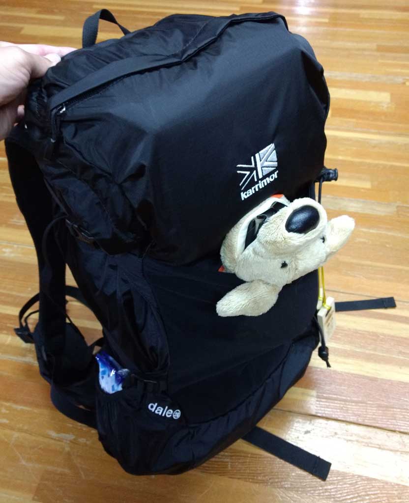 荷物をザックに入れた状態